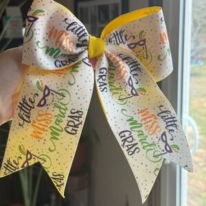Mardi Gras Party Bow with Yellow and Multicolor Design